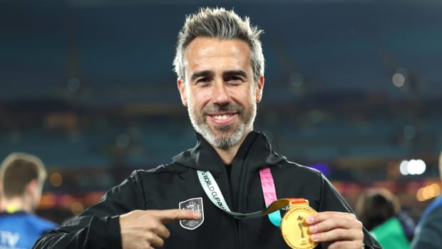 Manager Jorge Vilda pictured in August 2023 after leading the Spain national team to victory in the final of the FIFA Women's World Cup