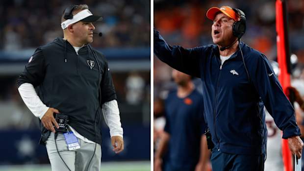 Las Vegas Raiders head coach Josh McDaniels and Denver Broncos head coach Sean Payton.