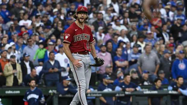 Zac Gallen reacts to final out of game against Cubs September 8th, 2023