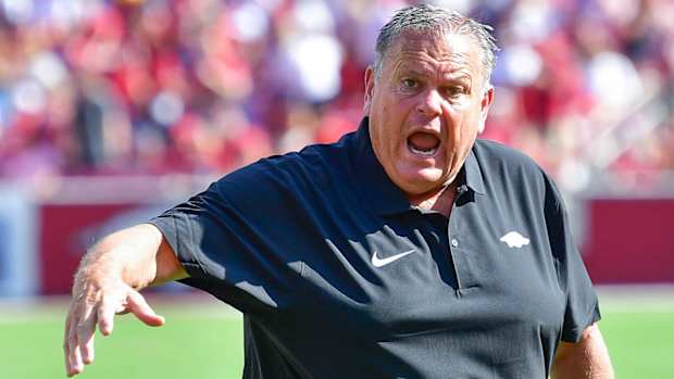 Razorbacks coach Sam Pittman against Kent State on Saturday
