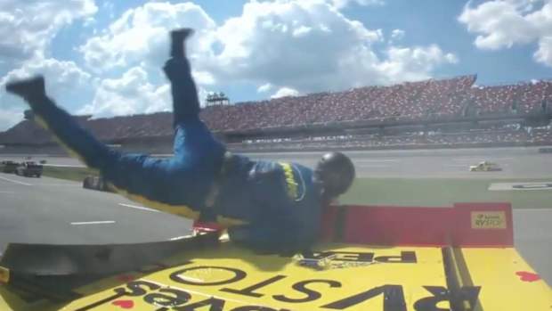 NASCAR crew member is struck by Zane Smith’s truck on Sept. 30, 2023.