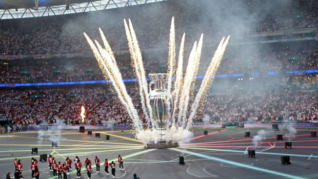 A general view from inside Wembley Stadium before the final of Euro 2020