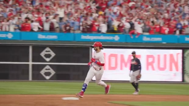 Bryce Harper Appeared to Stare Down Braves’ Orlando Arcia After Hitting a Massive Home Run