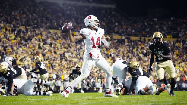 Stanford quarterback Ashton Daniels prepares to throw a pass against Colorado on Oct. 13, 2013.