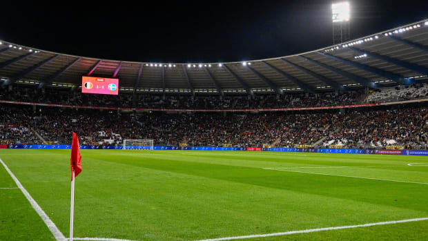 A photo taken inside the King Baudouin Stadium in Brussels after the Euro 2024 qualifier between Belgium and Sweden in October 2023 was abandoned at half-time due to an act of terrorism in the city that resulted in two Swedish fans being shot dead