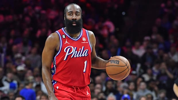 Former Philadelphia 76ers and current Los Angeles Clippers guard James Harden.