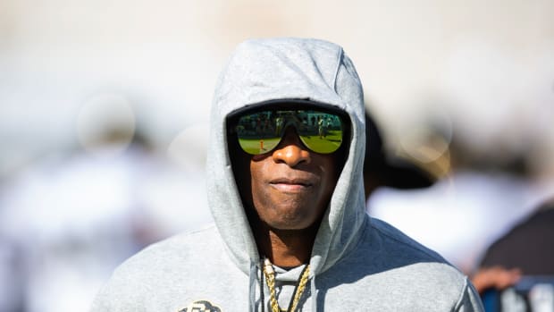 Colorado Buffaloes head coach Deion Sanders prior to the game against the Arizona State Sun Devils at Mountain America Stadium, Home of the ASU Sun Devil