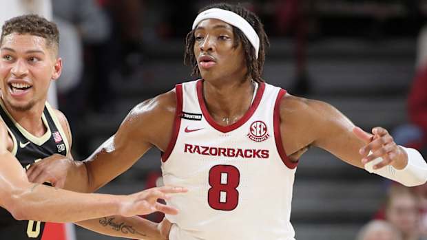 Razorbacks Chandler Lawson looking to get open against Purdue