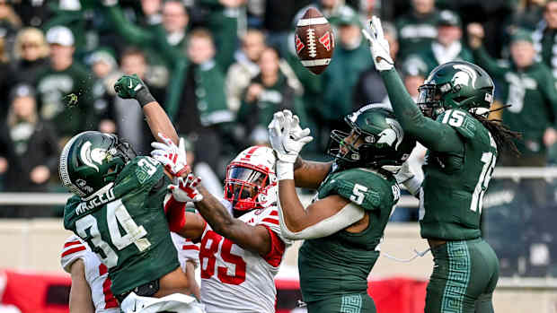 Last play 2023 Nebraska at Michigan State football Jaidyn Doss USATSI_21817254