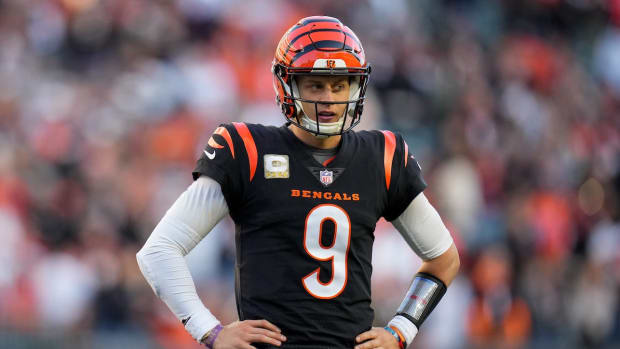 Cincinnati Bengals quarterback Joe Burrow against the Houston Texans.