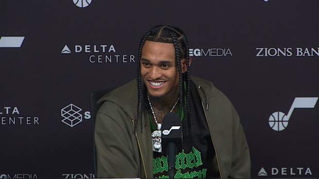 Utah Jazz guard Jordan Clarkson Following Win over Portland Trail Blazers