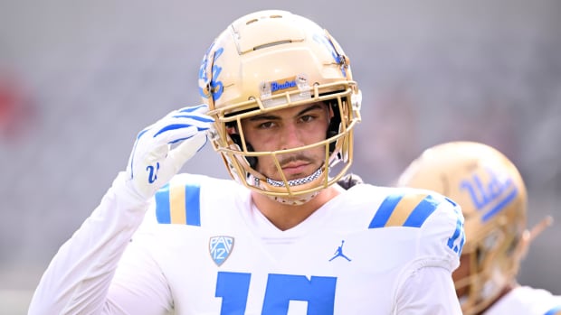Sep 9, 2023; San Diego, California, USA; UCLA Bruins defensive lineman Laiatu Latu (15) looks on before the game against the San Diego State Aztecs at Snapdragon Stadium.