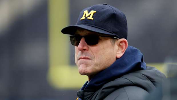 Michigan football coach Jim Harbaugh