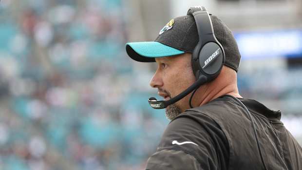 Dec 16, 2018; Jacksonville, FL, USA; Jacksonville Jaguars quarterback coach Scott Milanovich during the first quarter at TIAA Bank Field. Mandatory Credit: Kim Klement-USA TODAY Sports