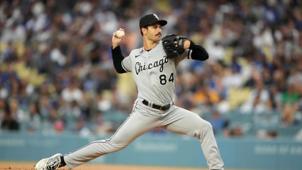 Jun 15, 2023; Los Angeles, California, USA; Chicago White Sox starting pitcher Dylan Cease (84) throws in the second inning against the Los Angeles Dodgers at Dodger Stadium. Mandatory Credit: Kirby Lee-USA TODAY Sports  