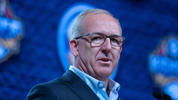 SEC Commissioner Greg Sankey kicks off the 2023 SEC Football Kickoff Media Days at the Nashville Grand Hyatt on Broadway, Monday, July 17, 2023.