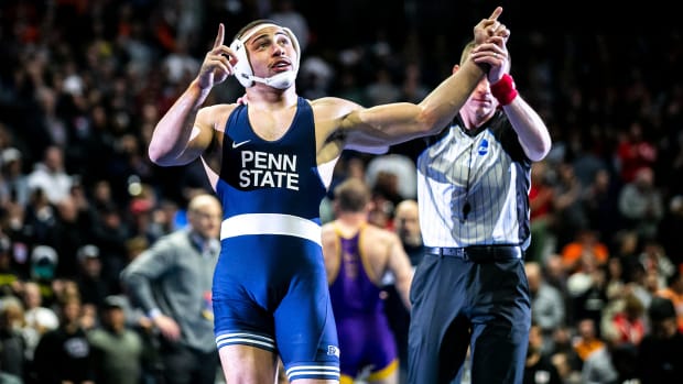 Penn State's Aaron Brooks is the nation's top-ranked college wrestler at 197 pounds in 2023.