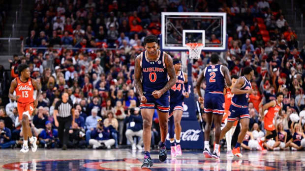AUBURN, AL - NOVEMBER 29 - Auburn's K.D. Johnson (0) during the game between the Auburn Tigers and the Virginia Tech Hokies at Neville Arena in Auburn, AL on Wednesday, Nov. 29, 2023. Photo by Jamie Holt/Auburn Tigers