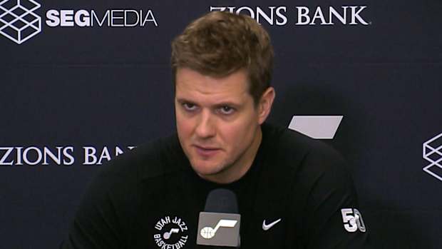 Utah Jazz head coach Will Hardy after being blown out by Dallas Mavericks