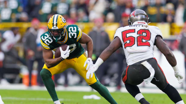 Drake during the Packers' 34-20 loss to the Buccaneers on Dec. 17, 2023.