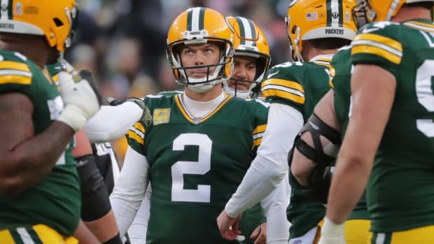 Mason Crosby with the Green Bay Packers in 2021.