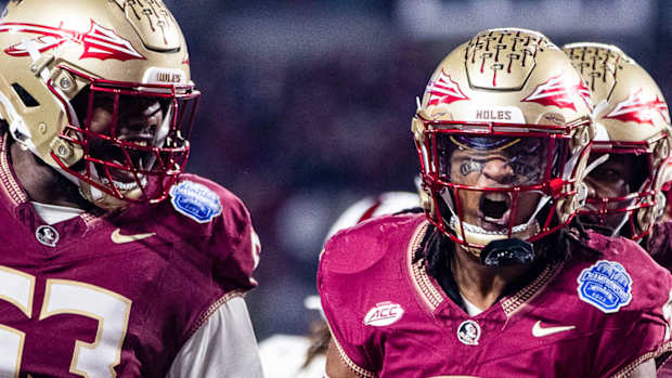 Florida State celebrates score in ACC title game against Louisville