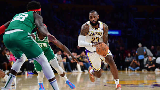 Boston Celtics Neemias Queta Jrue Holiday LeBron James