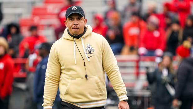 Purdue Boilermakers head coach Ryan Walters looks on before a game against the Nebraska Cornhuskers at Memorial Stadium.