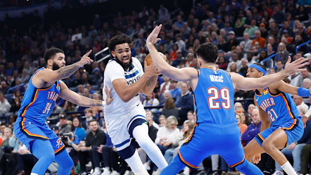 Karl-Anthony Towns drives