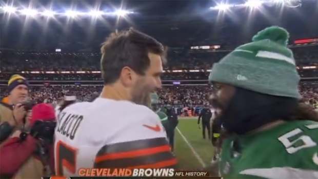 Cleveland Browns quarterback Joe Flacco and New York Jets linebacker C.J. Mosley