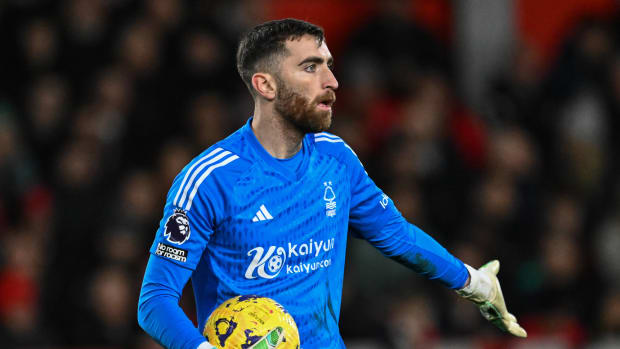 Nottingham Forest goalkeeper Matt Turner pictured during his team's 2-1 win over Manchester United in December 2023
