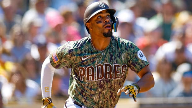 Sep 24, 2023; San Diego, California, USA; San Diego Padres designated hitter Xander Bogaerts (2) runs the bases after hitting an RBI triple in the second inning against the St. Louis Cardinals at Petco Park. Mandatory Credit: David Frerker-USA TODAY Sports  