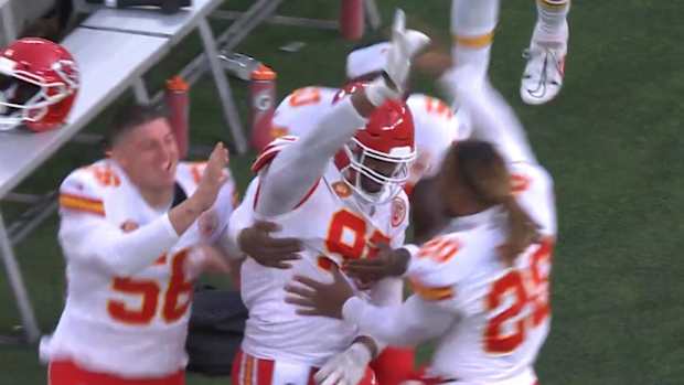 Chris Jones celebrates after a sack.