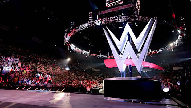 WWE logo arena fans