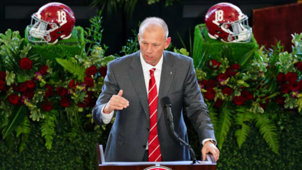Alabama Crimson Tide head coach Kalen DeBoer speaks for the first time after succeeding Nick Saban.