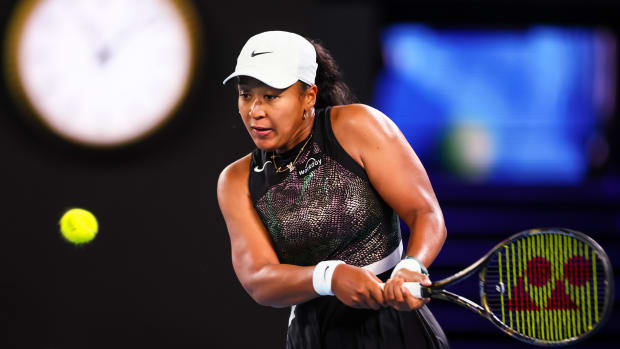Naomi Osaka plays in the first round of the Australian Open
