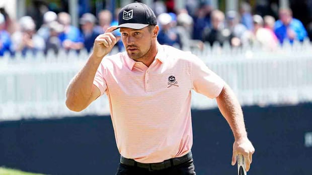 Bryson DeChambeau is pictured in the first round of the 2023 PGA Championship.