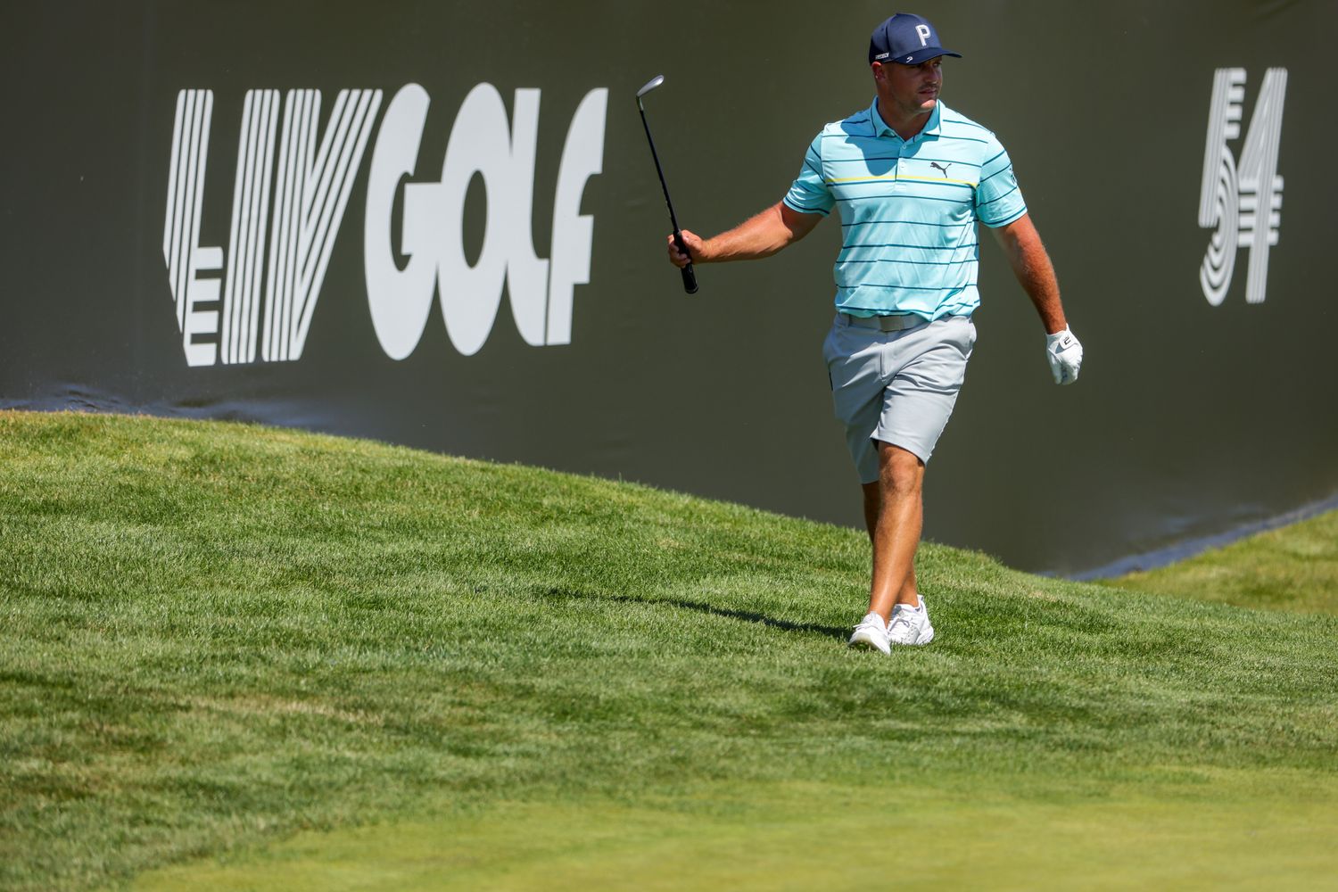 Bryson DeChambeau is pictured in a practice round at the LIV Golf Invitational event in Portland, Oregon.