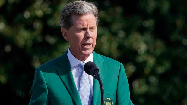 Augusta National chairman Fred Ridley speaks following the final round of the 2021 Augusta National Women's Amateur golf tournament at Augusta National Golf Club.