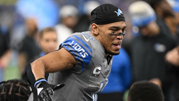 St. Brown during the Lions' 30-20 win over the Vikings on Jan. 7, 2024.