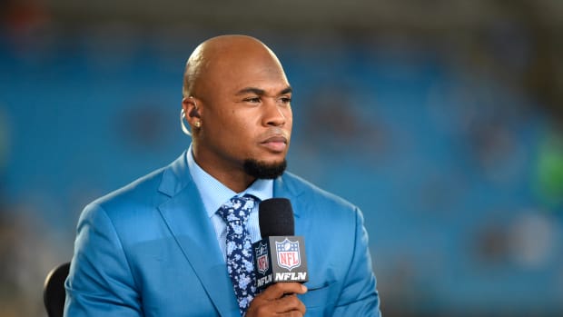 Sep 12, 2019; Charlotte, NC, USA; NFL GameDay Kickoff analyst Steve Smith Sr. before the game at Bank of America Stadium. Mandatory Credit: Bob Donnan-USA TODAY Sports