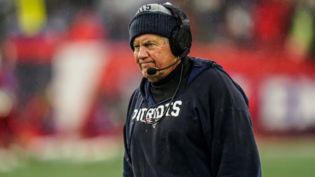 New England Patriots head coach Bill Belichick watches from the sideline as they take on the Los Angeles Chargers.