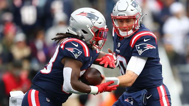 New England Patriots RB Rhamondre Stevenson, QB Mac Jones