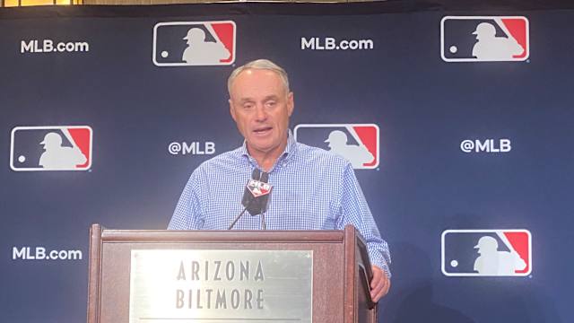 Rob Manfred addresses media at the Arizona Biltomore