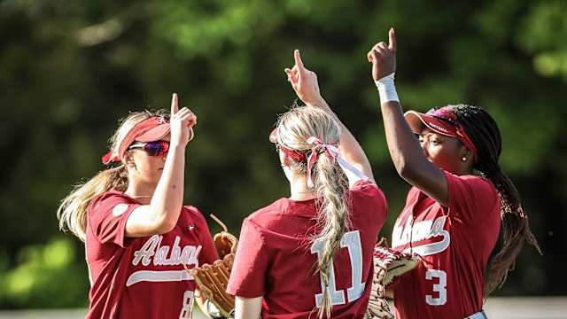 Jenna Johnson, Larissa Preuitt and Kristen White for Alabama softball