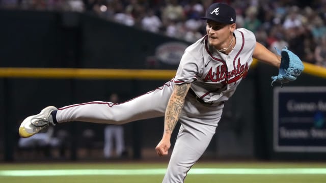Atlanta Braves pitcher AJ Smith-Shawver (62) makes his MLB debut against the Arizona Diamondbacks on June 4, 2023, at Chase Field in Phoenix.