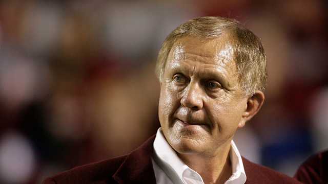 Nov 20, 2010; Houston, TX, USA; Texas A&M Aggies former head coach Jackie Sherrill on the field before a game against the Nebraska Cornhuskers at Kyle Field.