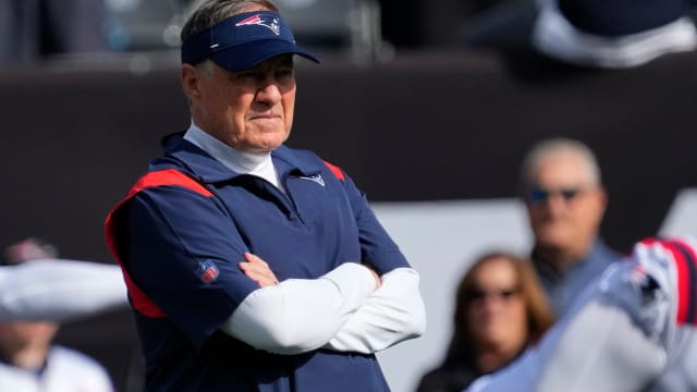 Oct 30, 2022; East Rutherford, NJ, USA; New England Patriots head coach Bill Belichick before the game against the New York Jets at MetLife Stadium.
