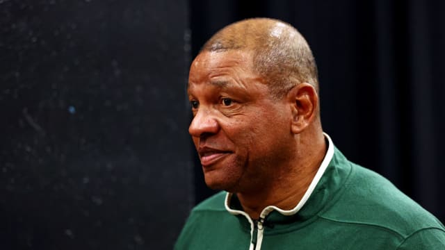 Milwaukee Bucks head coach Doc Rivers walks to the locker room at halftime of the game against the Phoenix Suns