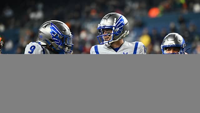 Feb 23, 2023; Seattle, WA, USA; St. Louis Battlehawks quarterback AJ McCarron (10) celebrates after scoring a touchdown against the Seattle Sea Dragons during the first half at Lumen Field. Mandatory Credit: Steven Bisig-USA TODAY Sports  